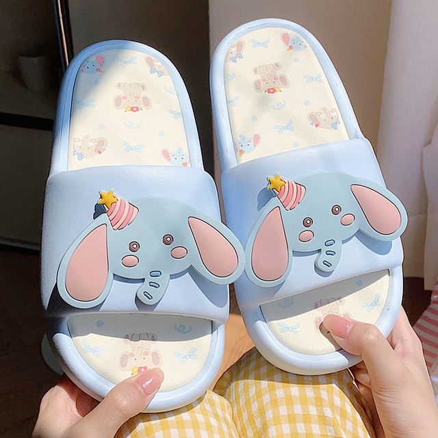 Film slippers Female INS cute baby elephant indoor and outdoor wearing ...