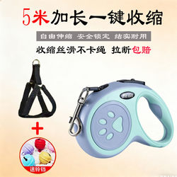 Dog Leash [5m Extended Length] One-Click Automatic Retractable Leash for Large, Medium, Small Dogs, Cats, Teddy Pet Supplies