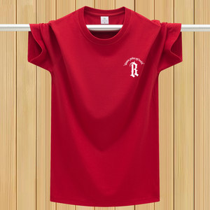 
Short-sleeved summer men's T-shirt thin undershirt loose trendy couple outfit sports and casual red top