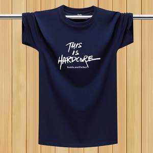 
Summer men's short-sleeved T-shirt plus fat plus size loose round neck sweat shirt fat sports casual half-sleeved top