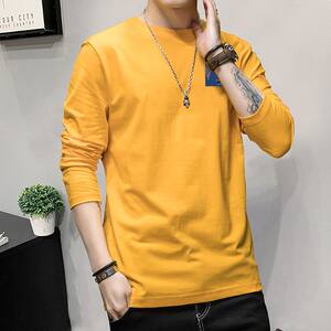 
American classic ins long-sleeved T-shirt for men loose trendy round neck T-shirt top spring and autumn inner bottom shirt T-shirt