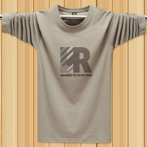 
Men's long-sleeved T-shirts with large size loose sports base shirts with fat casual underwear autumn clothes men's T-shirts