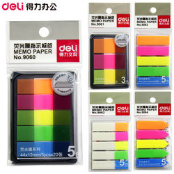 Deli 9060 Colorful Fluorescent Label Stickers, Indicator Stickers, Sticky Notes, Fluorescent Film Stickers, Index Stickers, Memo Stickers