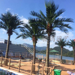 Simulated Coconut Tree, Fake Coconut Tree, Large Indoor and Outdoor Mall Decoration, Fiberglass Palm Tree, Tropical Coconut Tree Potted Plant