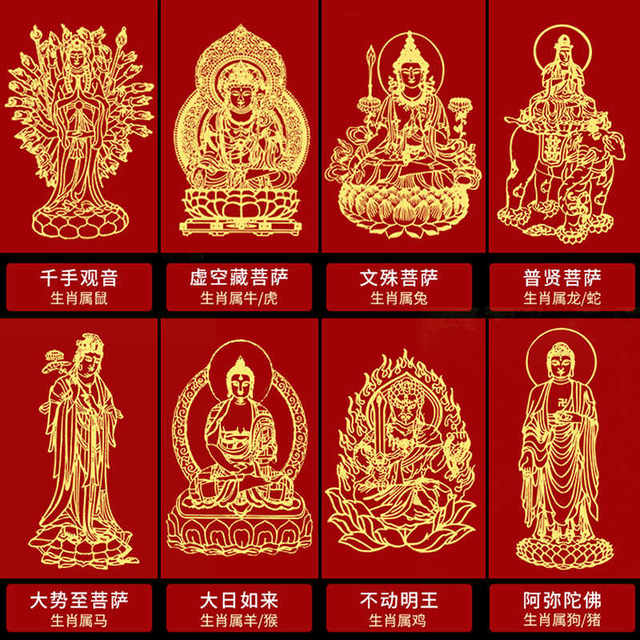 2025 Five-way wealth source to attract wealth and treasure twelve zodiac signs mobile phone case stickers Guan Gong stickers Bendemic Buddha Creative Samantabhadra Void Cantonese Bodhisattva Great Sun Tathagata Amitabha Buddha Gets rich and gets rich and wakes up the lion