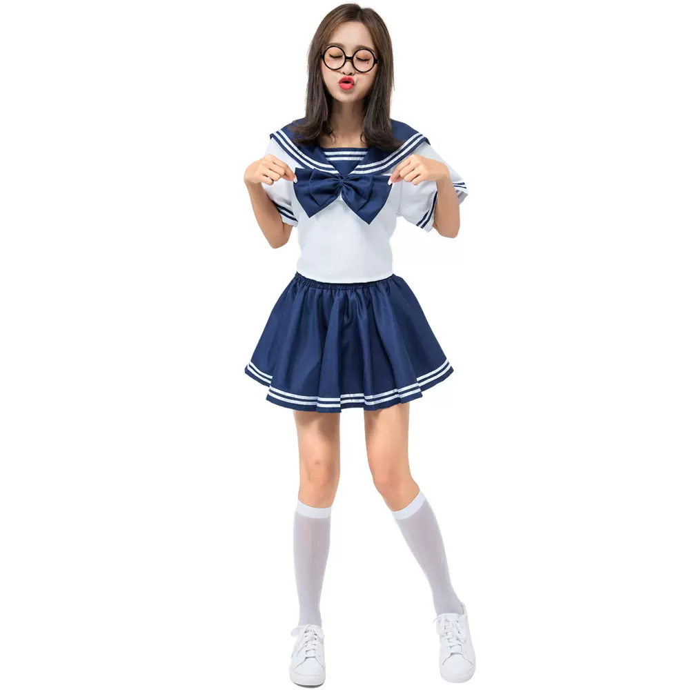 成人女士水兵戰士服性感上衣超短裙套裝海軍jk水手服日本學生制服