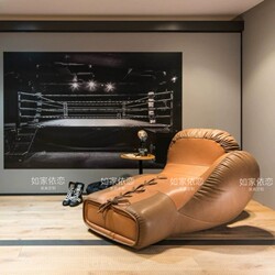 Designer-Style Irregular-Shaped Gym Boxing Glove Sofa Chair Fiberglass Creative Leather Single Leisure Lounge Chair