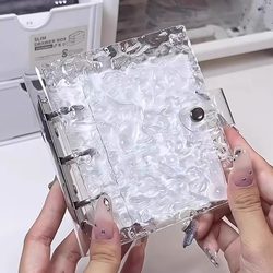 Crystal Card Album with High Aesthetic Appeal, Water Ripple Pattern, Single-Grid Small Card Photo Album, Polaroid Idol Fan Collection Album ins