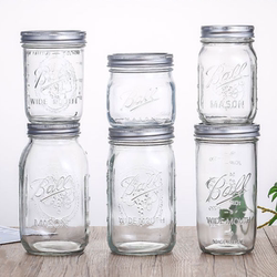 Ball Mason Jar Glass Transparent Oatmeal Sealed Jar Milkshake Cup Nut Sealed Jar Transparent Packaging