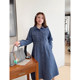 Vogana Cannes home large size original Korean casual bright line dress skirt spring waist waist thin paper people dress
