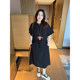 VOGANA Cannes home large size women's summer fashionable lazy pocket work skirt waist-hugging A-line dress
