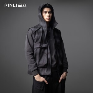 
PINLI spring new outdoor trendy brand hooded work vest men's loose casual vest jacket