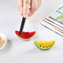 High-Quality ins Style Ceramic Chopstick Holder for Home Dining Table, Creative Chopstick Rest Pillow, Japanese Zakka Watermelon Restaurant Decoration