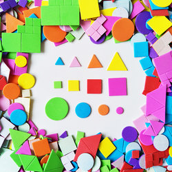 Mosaic Stickers Eva Craft Materials for Children to Learn Geometric Shapes DIY Making Square Circle Triangle