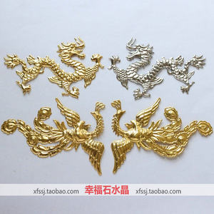 Longhua film ancient style Hanfu babes Feng crown handmade material costume bride Dragon and phoenix hexagram DIY head jewelry accessories