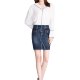 2025 summer promotion Korean version high-waisted women's fashionable straight-tube denim skirt stretch-size one-step skirt