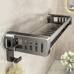 Suction Cup Storage Rack Bathroom Toilet Storage Basket No-Drill Toilet Washbasin Wall-Mounted Storage Rack