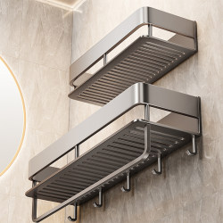 Bathroom Storage Rack, Elevated, No-Drill, Wall-Mounted, for Bathroom, Restroom, Washbasin, Storage Shelf