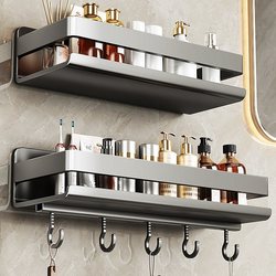Bathroom Storage Shelf, No-Drill Installation, for Bathroom, Toilet, Washroom, Sink, Shower Wall, Wall-Mounted Storage Rack