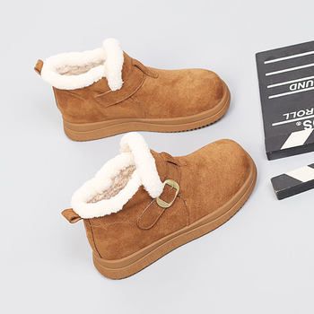 2025 new winter large size women's shoes 41-43 fashionable cotton boots with wide feet and fat extra large short boots plus velvet snow boots