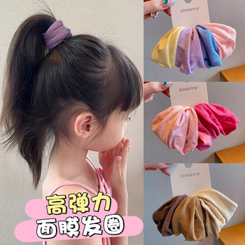 Girls' head rope 2025 new high elastic children's facial mask hair ring high ponytail seamless hair rope not damaged hair rope
