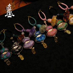 Chinese-Style Song Brocade Handmade Gourd Keychain Small Pendant Bag Decoration High-End New Car Hanging Ornament Tassel for Women