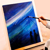 Zhongsheng painting material linen oil painting frame oil painting cloth board acrylic paint tool material practice inner frame oil painting paint beginner oil painting canvas linen hand-painted acrylic canvas painting board with frame