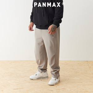 
PANMAX plus size men's trendy brand autumn new simple embroidery loose slimming straight sports and casual sweatpants
