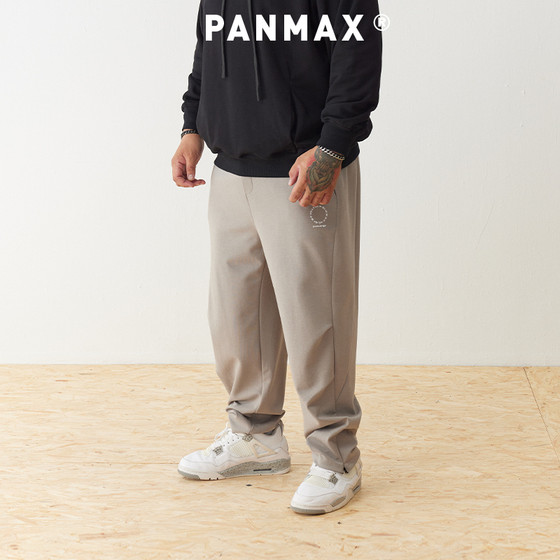 
PANMAX plus size men's trendy brand autumn new simple embroidery loose slimming straight sports and casual sweatpants