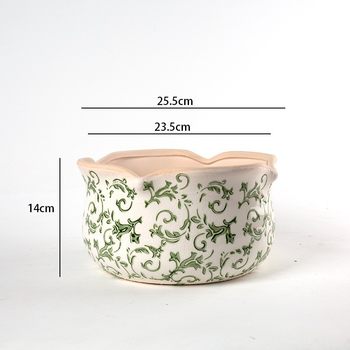 
Central and Northern European creative ceramic ice-cracked potted succulent green plants glazed pots decals retro pastoral home gardening soft decoration