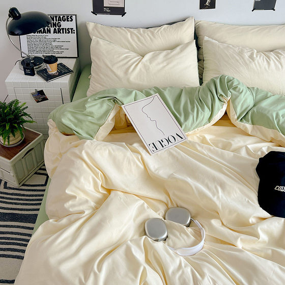 
Ins bed covers, mother and baby-grade wash cotton sheets, quilt covers, naked sleeping four-piece sets, college dormitory three-piece sets
