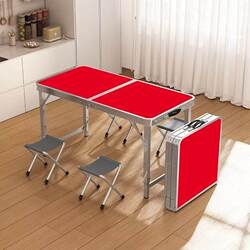 Folding Table for Outdoor Night Market Stalls, Thickened Foldable Dining Table and Chairs, Portable Home Table