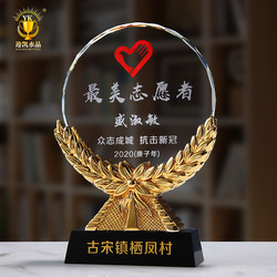 Glass Trophy, Heart Crystal Trophy, Doctor, Nurse's Day, Volunteer, Gratitude, Reversewalker, Charity, Publicity, Epidemic