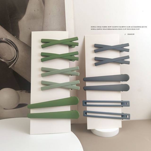 Solid color hair clip set high-value niche fashionable personality Japanese duckbill clip side clip pair fashionable autumn and winter