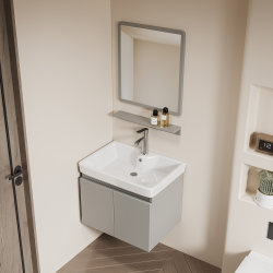 New Space Aluminum Honeycomb Bathroom Cabinet Combination for Small Bathrooms, Ceramic Integrated Washbasin for Washing Face and Hands