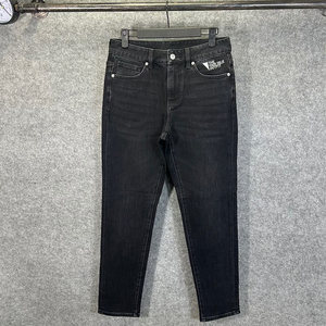 
G Men's Jeans 2026 Spring Fashion Trend Washed Black Elastic Casual Fit Slim Small Foot Pants Thick