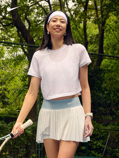 white tennis skirt pleated nike