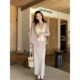 Thecoco various ways to wear two-piece shawl knitted dress for women's spring soft slim fit and slim skirt
