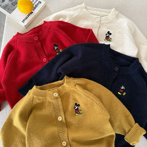 Children's Sweater Cardigan Men's 2026 Spring and Autumn New Children's Cartoon Jacket Soft Trendy Baby Knitted Sweater Women's Fashionable