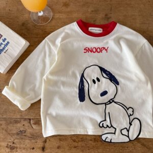 
Children's cartoon T-shirt long-sleeved autumn 2025 new boy patch top fashionable baby base shirt women's pure cotton