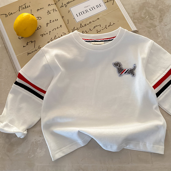 
Children's long-sleeved T-shirt for men 2025 autumn new children's pocket top Korean version baby tb base shirt for women