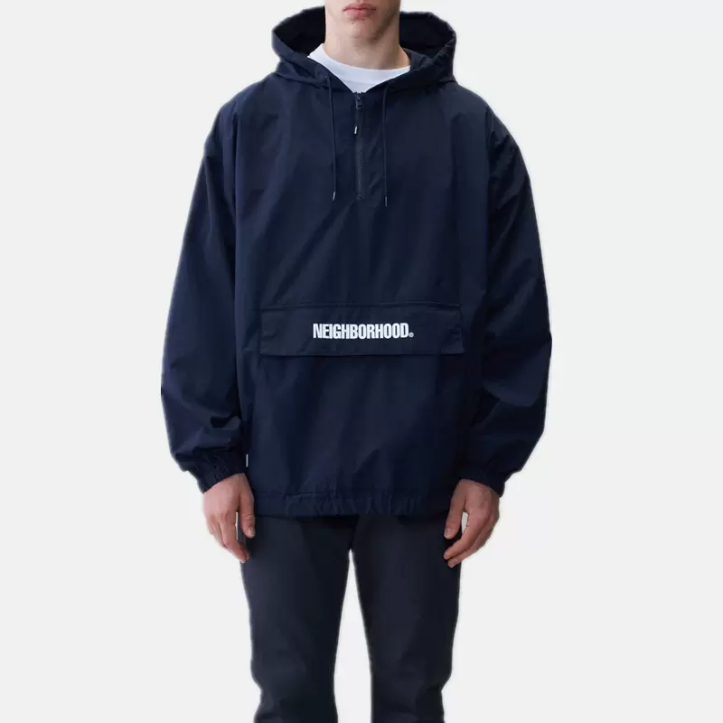 NEIGHBORHOOD ANORAK/N-JKT NBHD尼龍連帽半拉鍊寬鬆薄外套衝鋒衣- Taobao