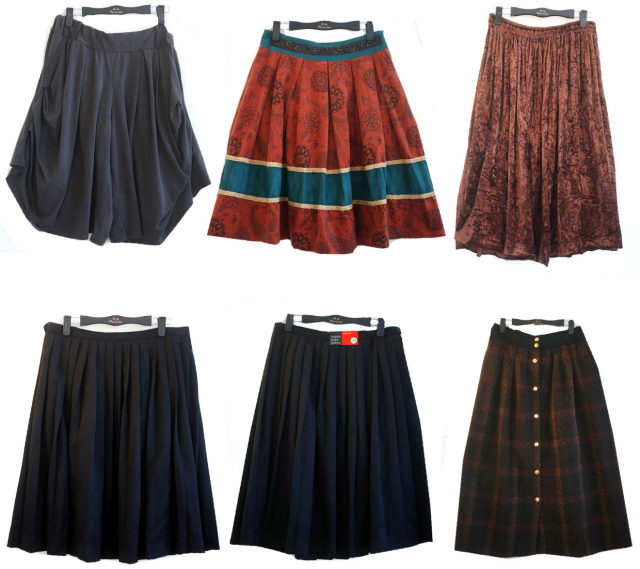 Japanese vintage retro autumn and winter pop-printed large pleated wool umbrella skirt skirt short skirt
