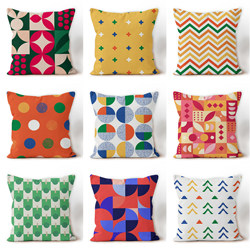 Nordic Style Dopamine Geometric Guesthouse High-End Throw Pillow Sofa Decoration Modern Print Design Living Room Sofa Cushion