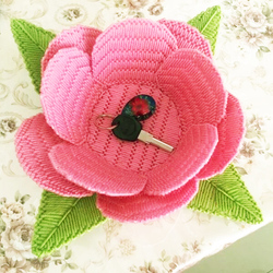 Three-dimensional Embroidery Cross Stitch Rose Storage Box