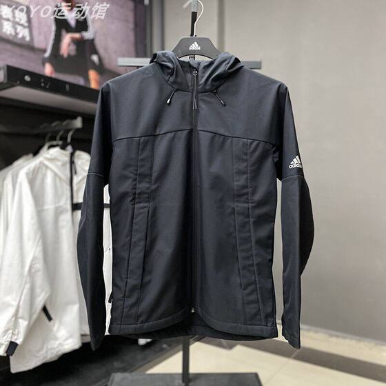 阿迪达斯外套男2026春季款SOFTSHELL加绒保暖休闲夹克正品JM9104