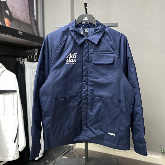 
Adidas Men's Jacket 2026 Spring Letter Print Fashion Windproof Lapel Sports Casual Jacket JE6103