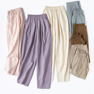 
drysilk dry silk cropped pants! Structural silk elastic waist loose harem pants for women mulberry silk casual pants