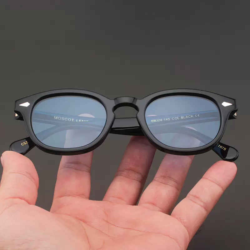 MOSCOT LEMTOSH眼镜蓝色镜片男士太阳镜大码约翰尼德普同款墨镜女-Taobao