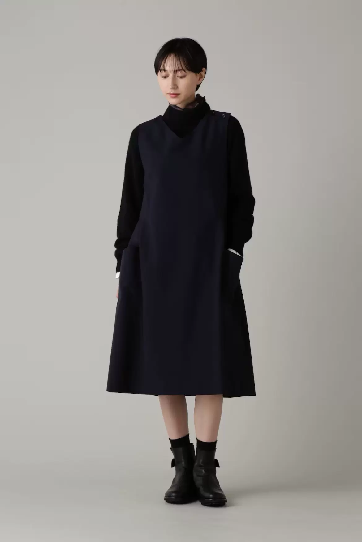 日本代购23AW MARGARET HOWELL WOOL COTTON PLAINWEAVE 连衣裙-Taobao